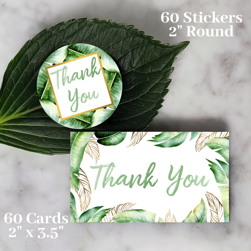 Poshmark Thank You Cards Banana Leaves Stickers - Picture 1 of 3